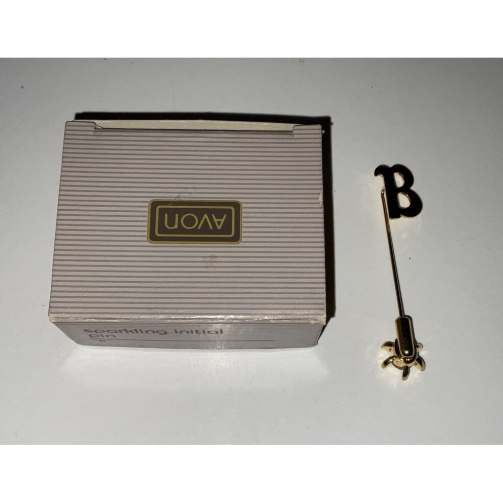 NOS Vintage 1987 Avon Sparkling Gold Initial Pin "B"‎ Monogram